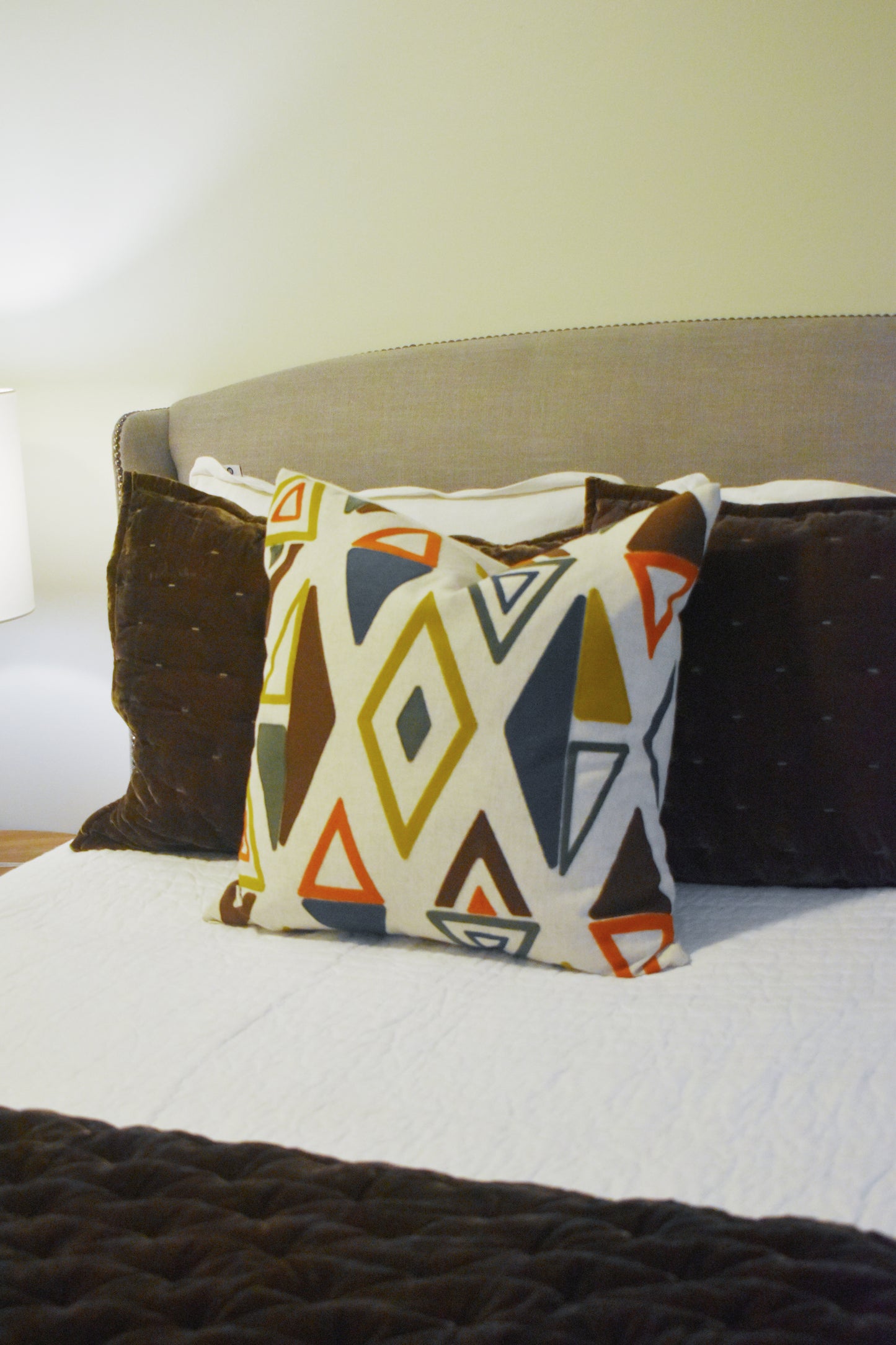 Upholstered Queen Headboard /Myra Graphite BLK Nickel