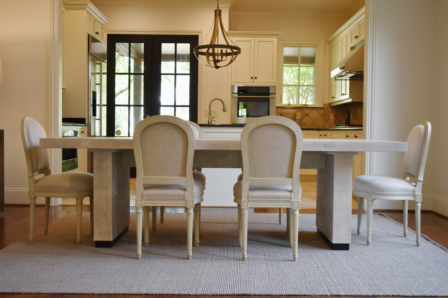 Suite of Six Louis XVI Style Creme Peinte Side Chairs (set)