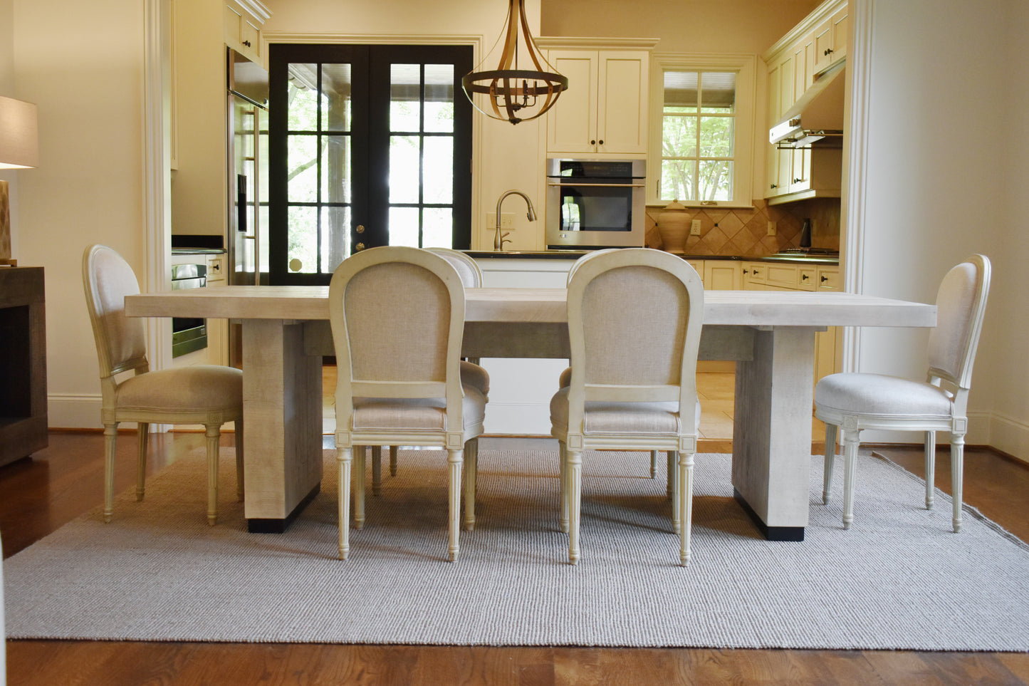 Suite of Six Louis XVI Style Creme Peinte Side Chairs (set)