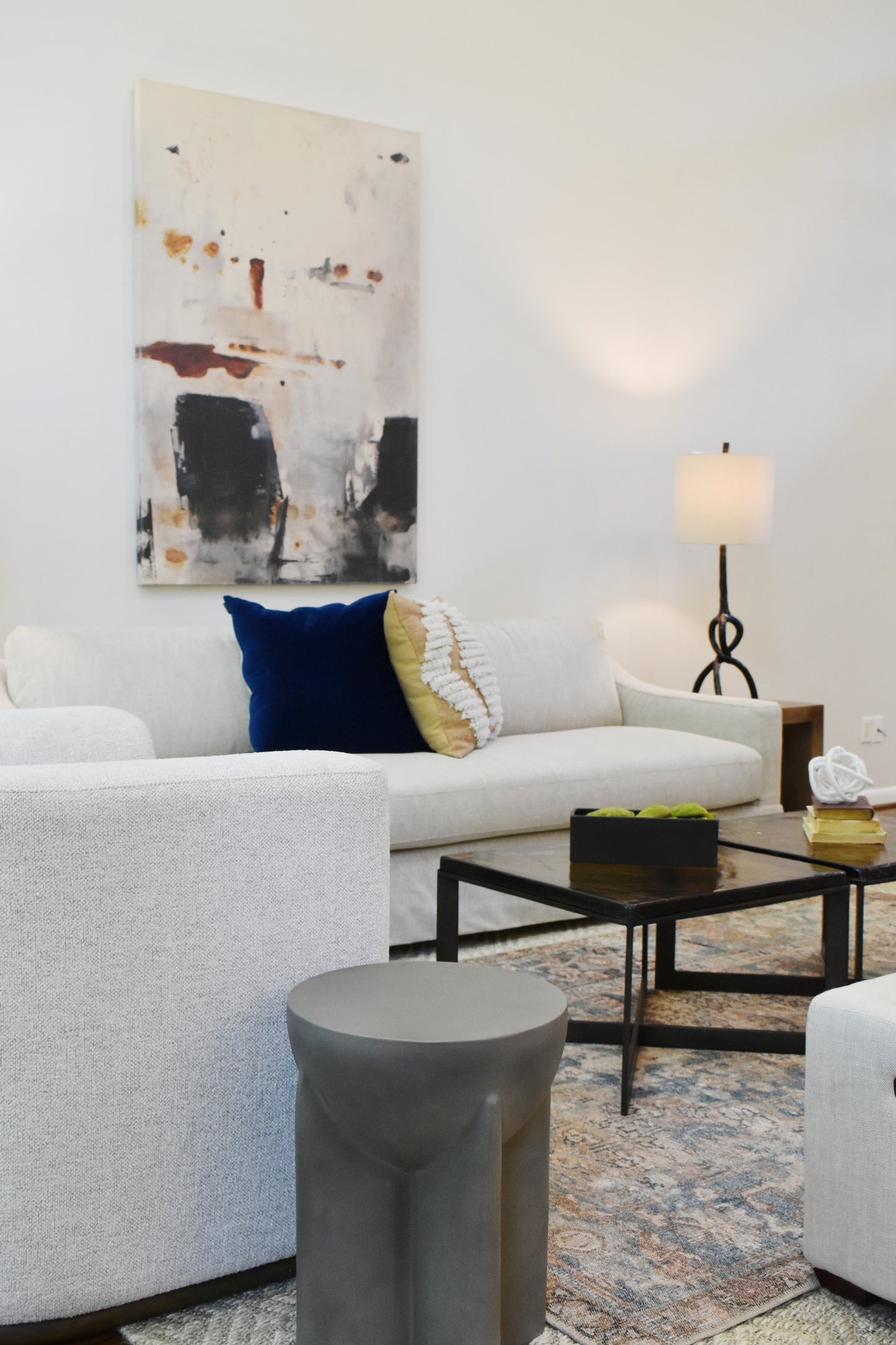 Jude Contemporary Concrete Accent Table