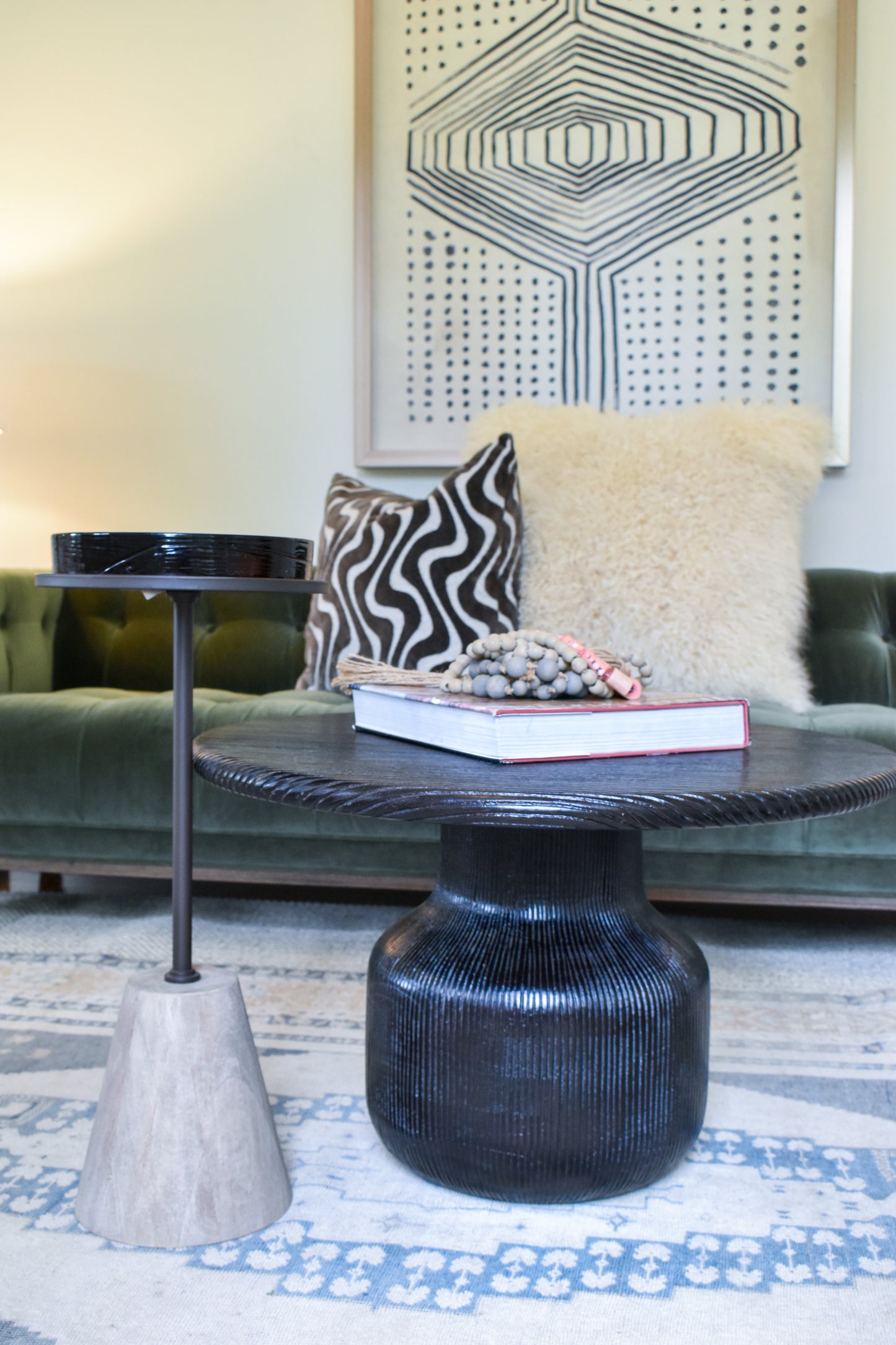Nerine Pressed Glass Accent Table