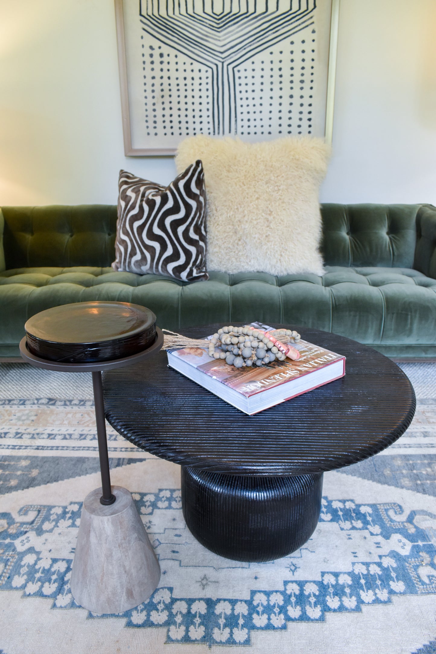 Nerine Pressed Glass Accent Table