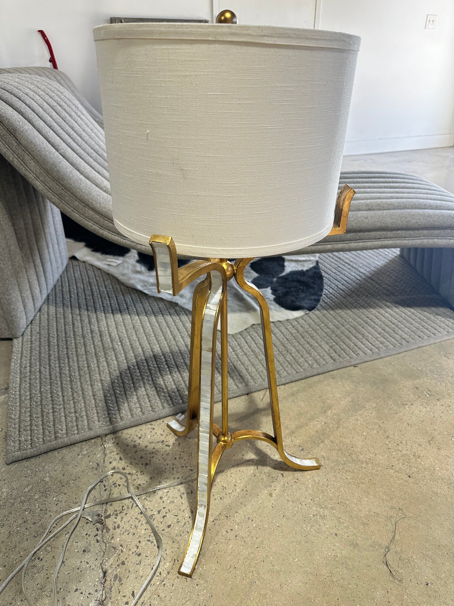 Oversized Gold Inlay Lamp