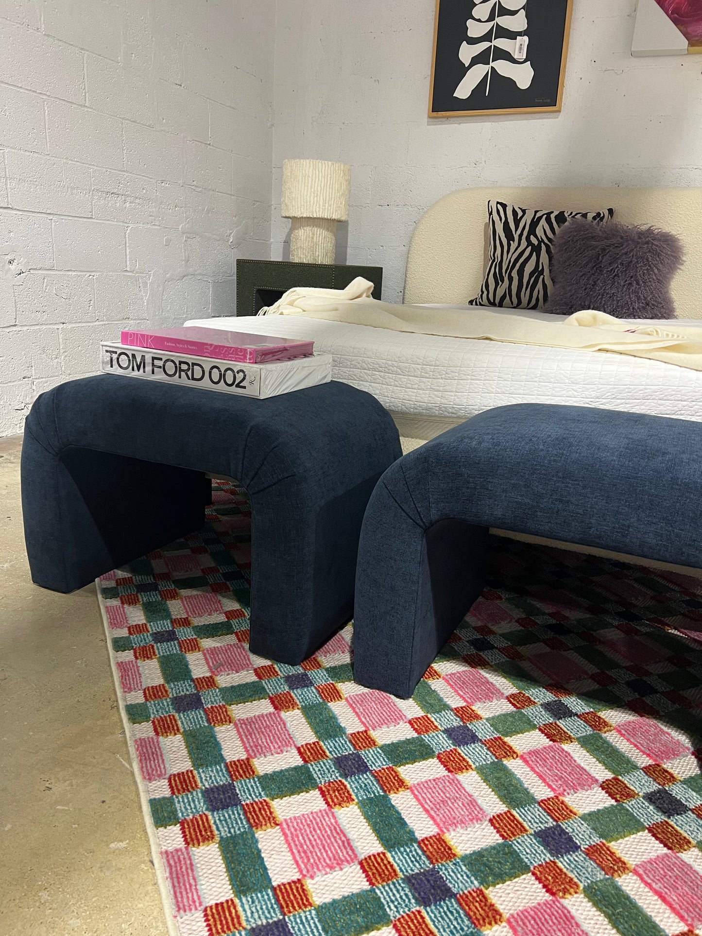 Upholstered Bench, Bennett Indigo 26"