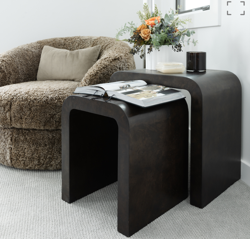 Brea Nesting Side Tables Chocolate Burl - set