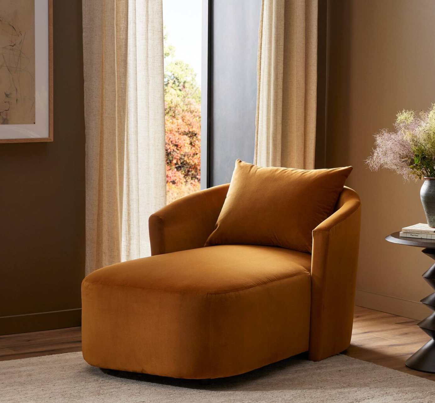 Farrah Chaise Lounge - Ingram Ochre