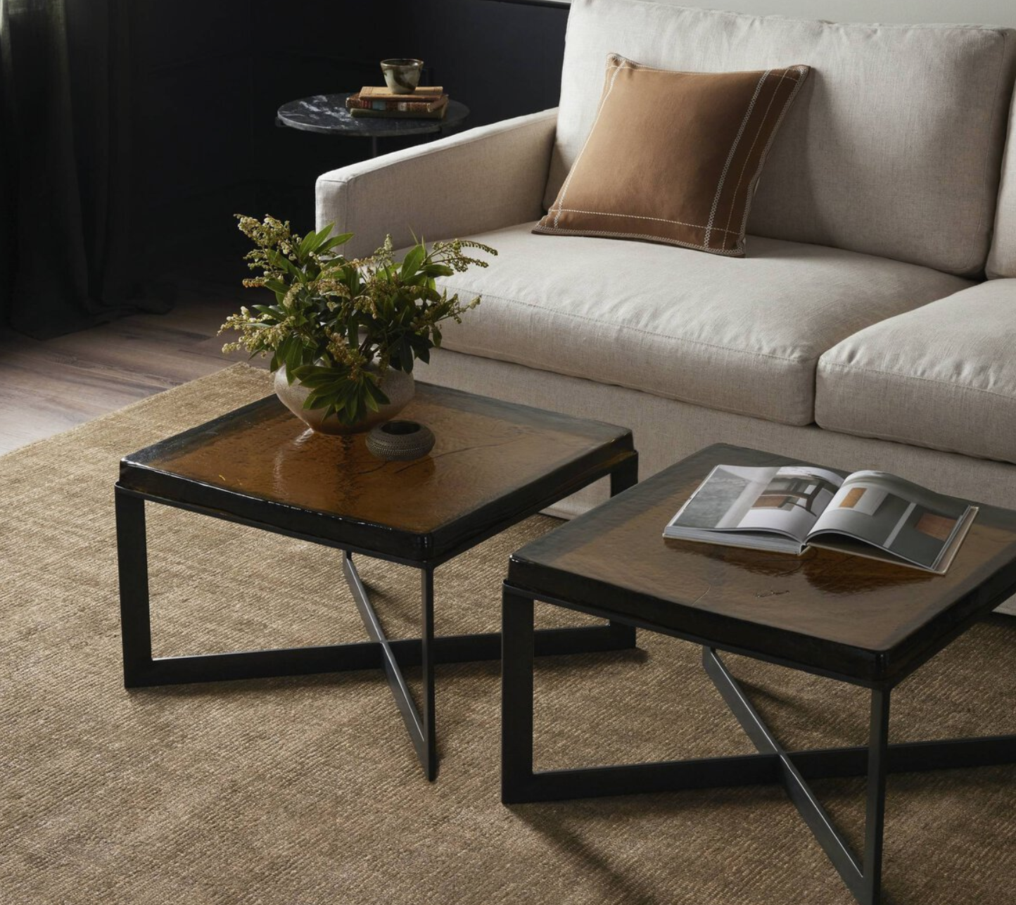 Lennie Cast Glass Bunching Table