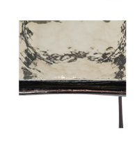 Cognac Pressed Glass Cast Metal Accent Nesting Table Set