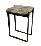 Rolla Smoky Quartz Top Accent Table