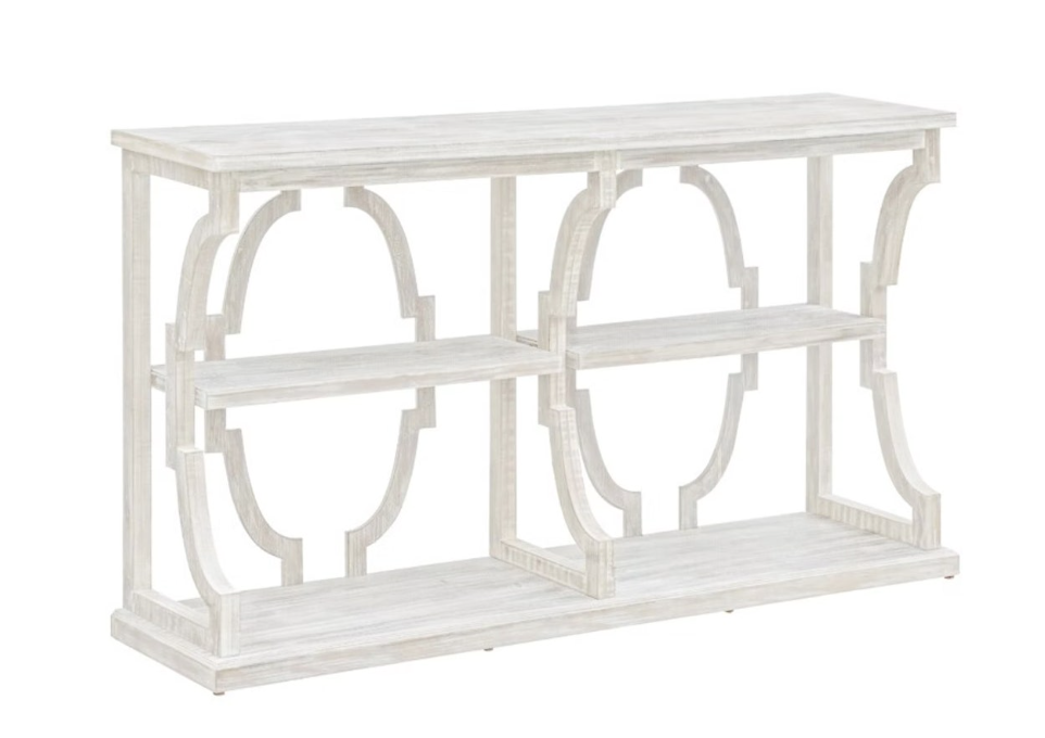 Stockton Open White Wash Three Tier Console