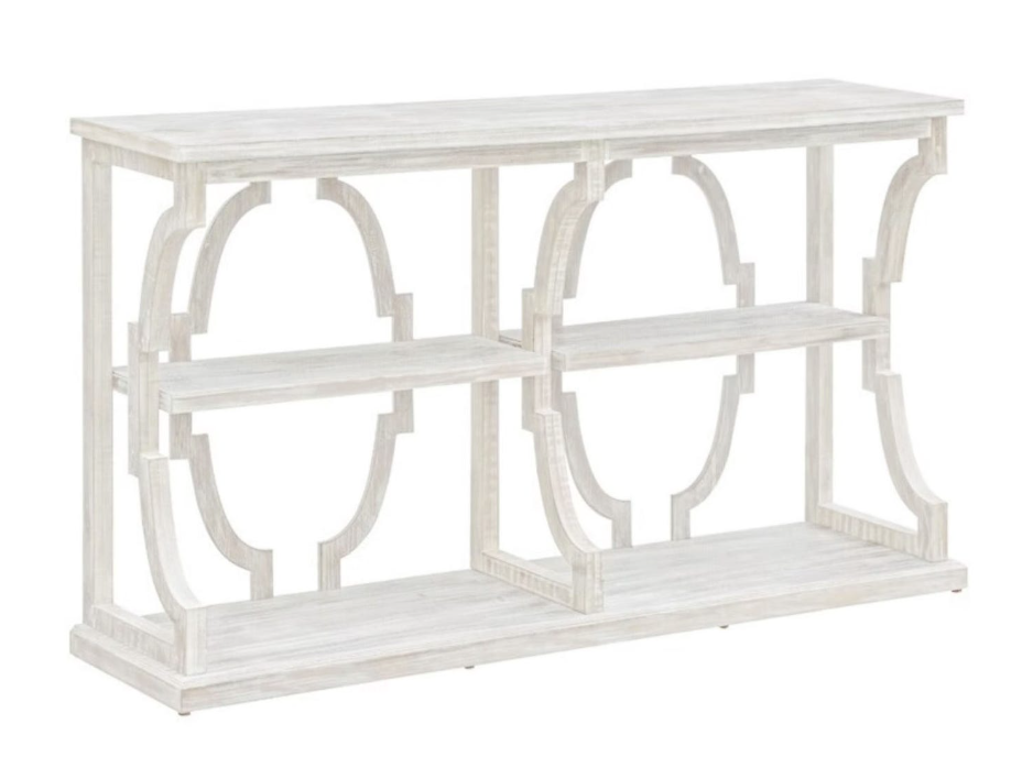 Stockton Open White Wash Three Tier Console