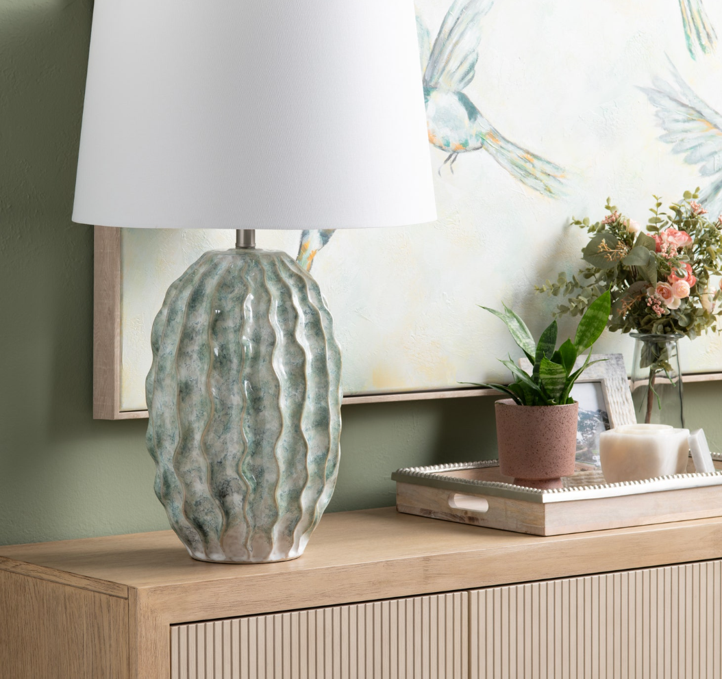 Light Blue/Green Ceramic Table Lamp