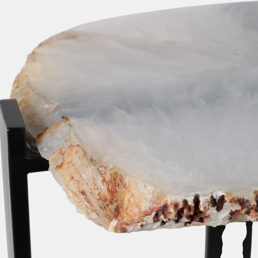 Raw Edge Agate Accent Table