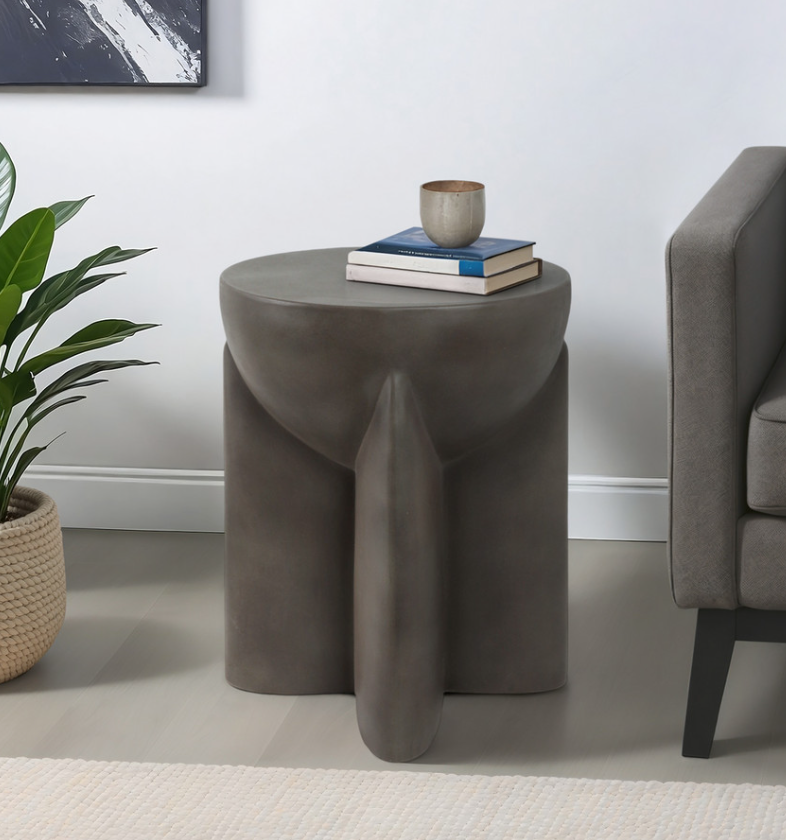 Jude Contemporary Concrete Accent Table