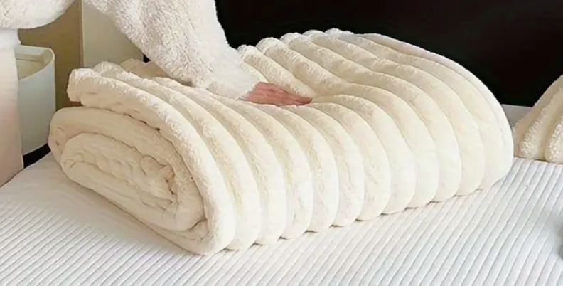 Faux Rabbit Fur Plush Blanket