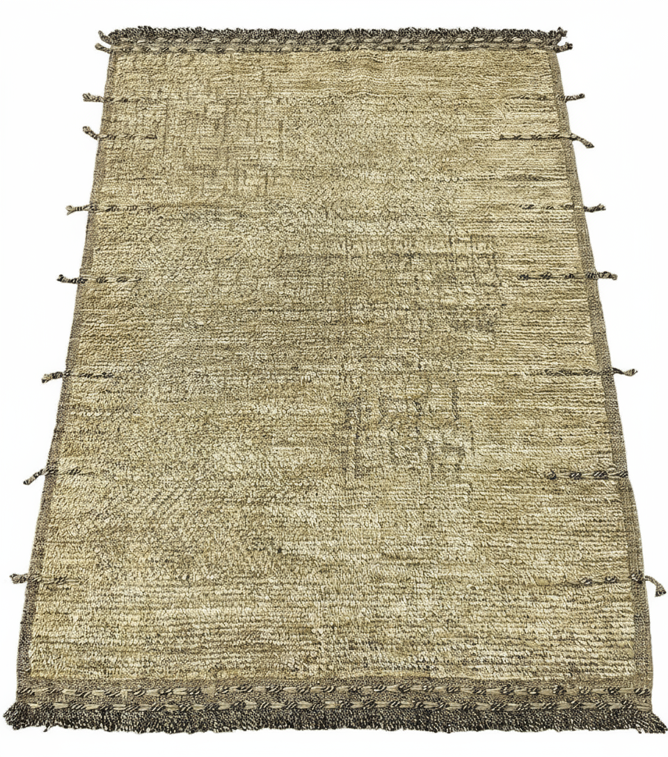 Luscious Spinach Moroccan Rug 4'4 x 6'2