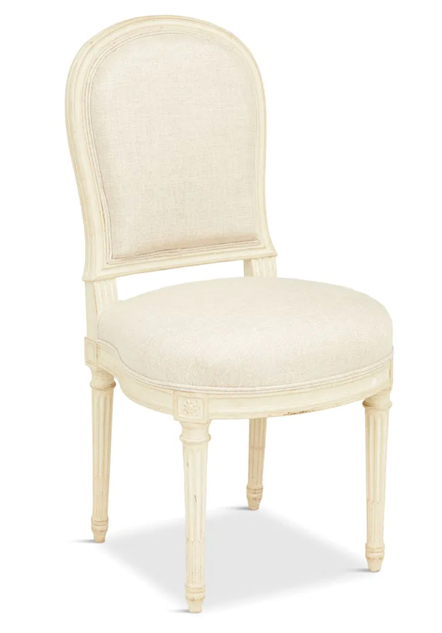 Suite of Six Louis XVI Style Creme Peinte Side Chairs (set)