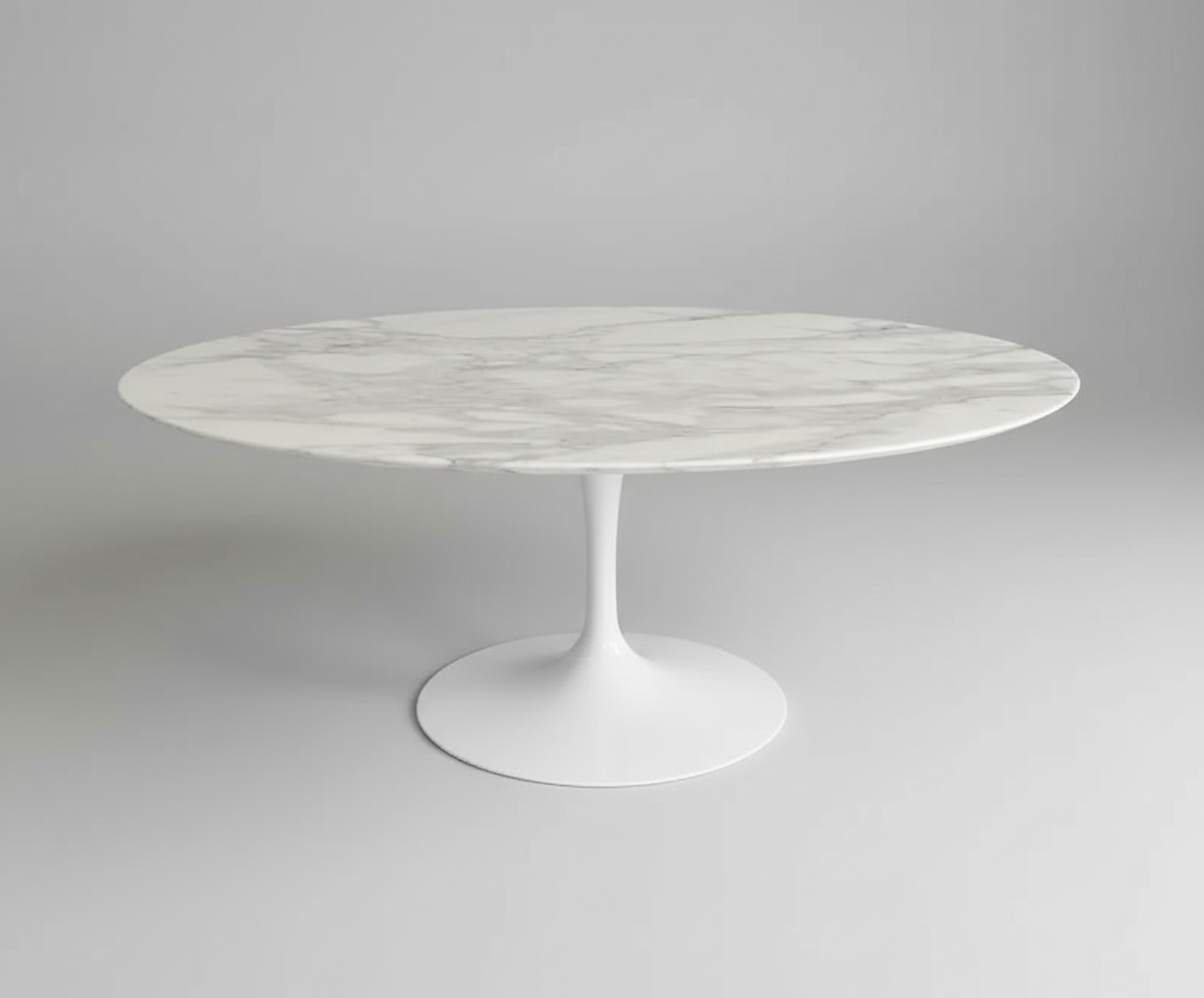 Saariner Pedastal Tulip Oval Coffee Table Vintage