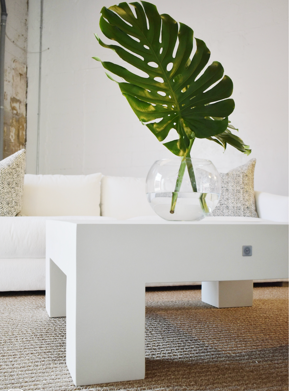 Waterfall White Outdoor Coffee Table