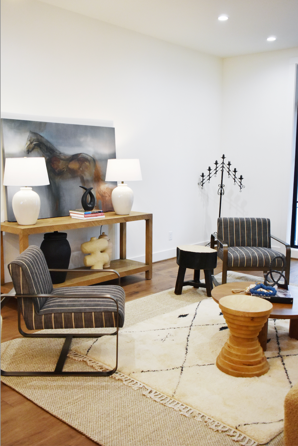 Black Tree Stump Side Table