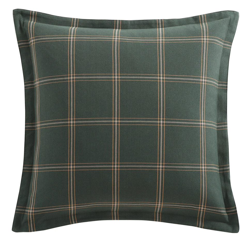 Windowpane Plaid Euro Pillow - Hunter Green