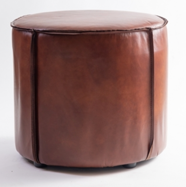 Eddy Hocker Round Ottoman Cognac