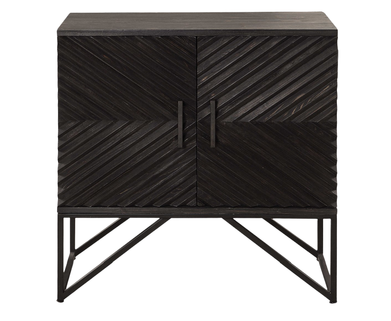 ebony 3 dimensional chevron pattern chest