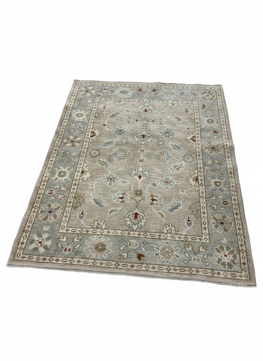 Turkish Rug in Pastel  3'9" x 4'10"