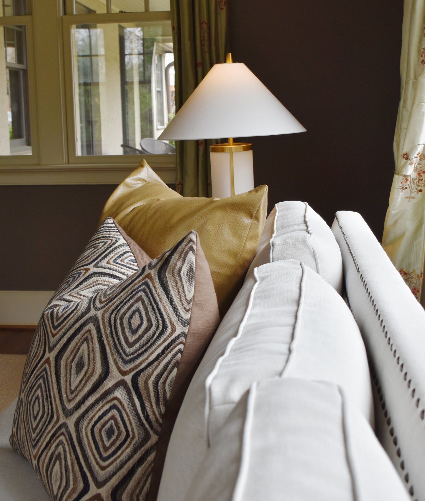 Brown Faux Leather Pillow
