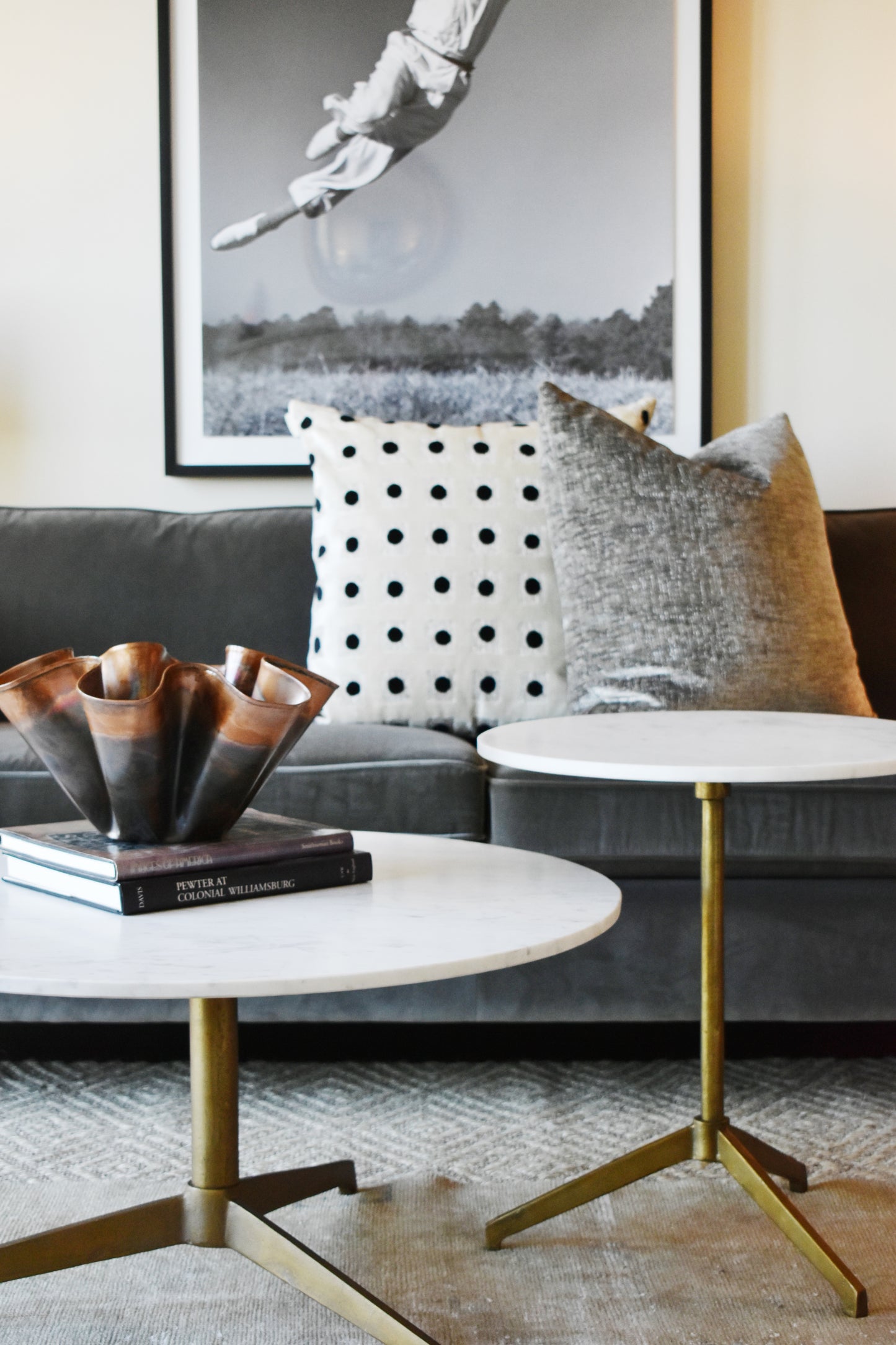 HELEN ROUND COFFEE TABLE-RAW BRASS