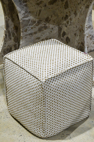 Square Pouf - Macrame Gold