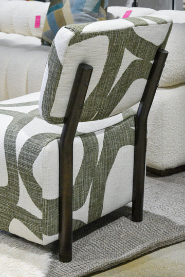 Ella Chair - Keegan Green/Tobacco Wood Finish