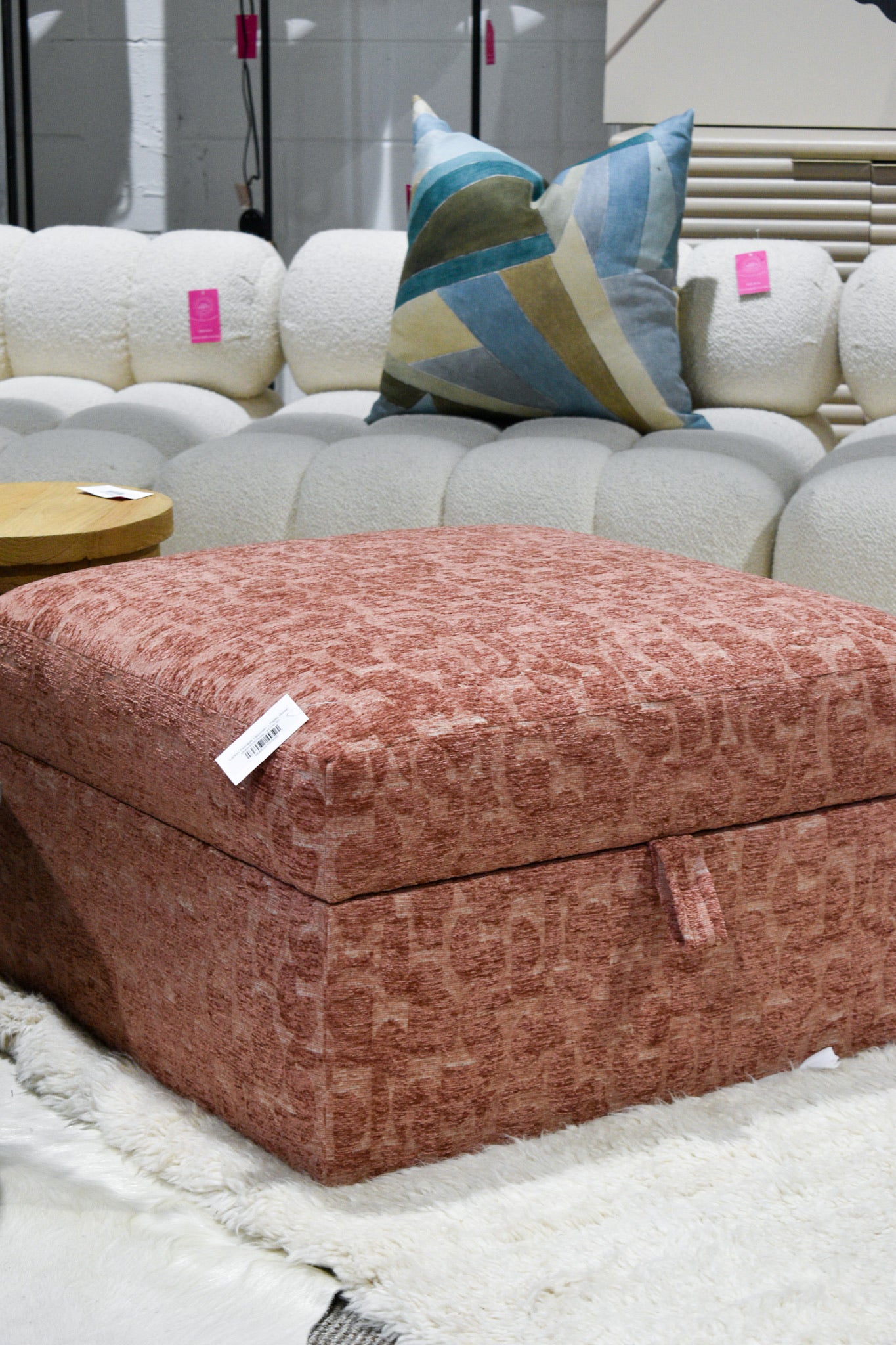 Larkin Storage Ottoman - Pablo Rose