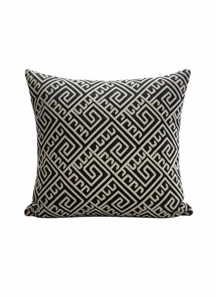 Greek Key and Pink Pillow