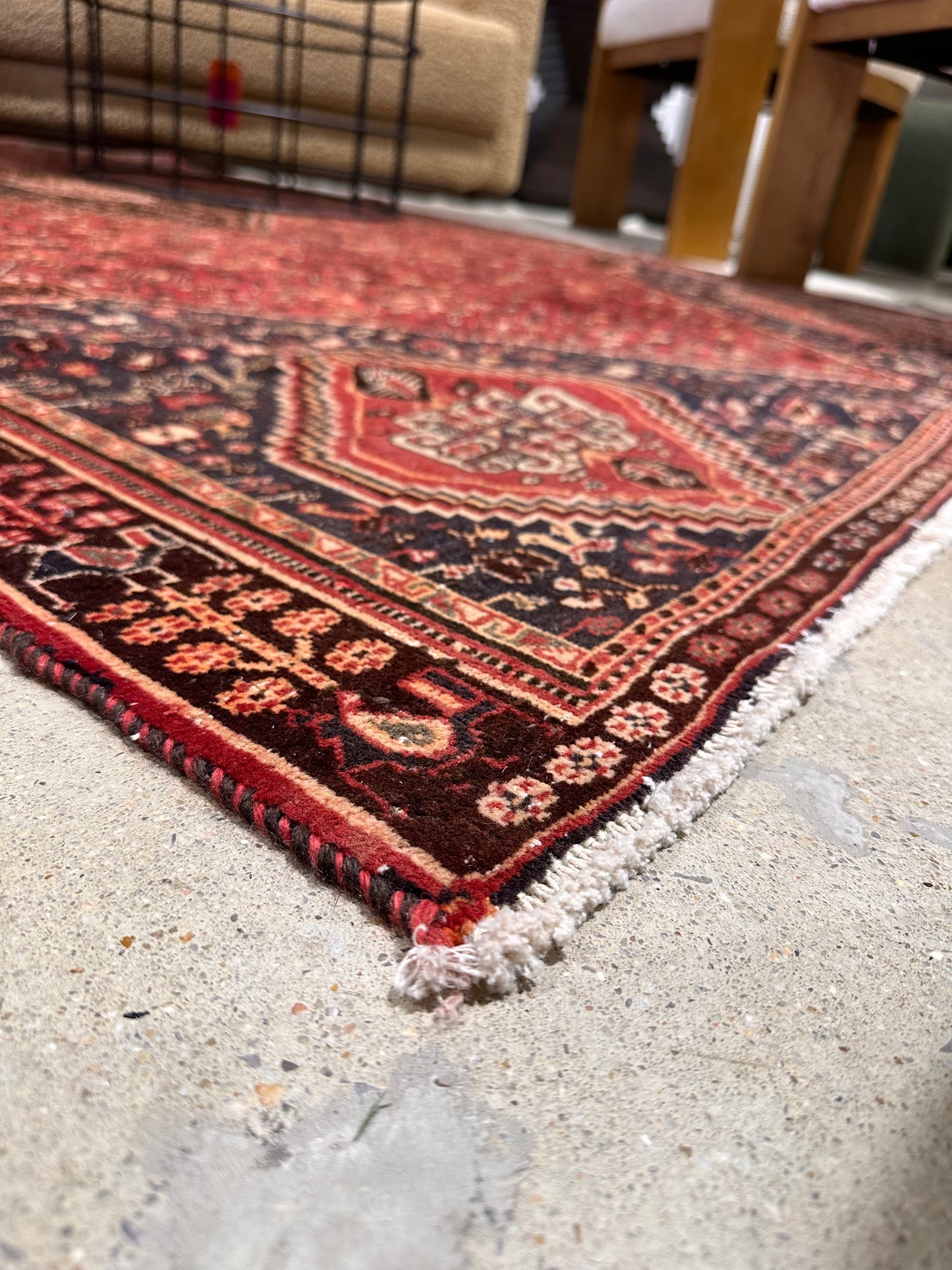 Vintage Hand-knotted Qashghi Rug