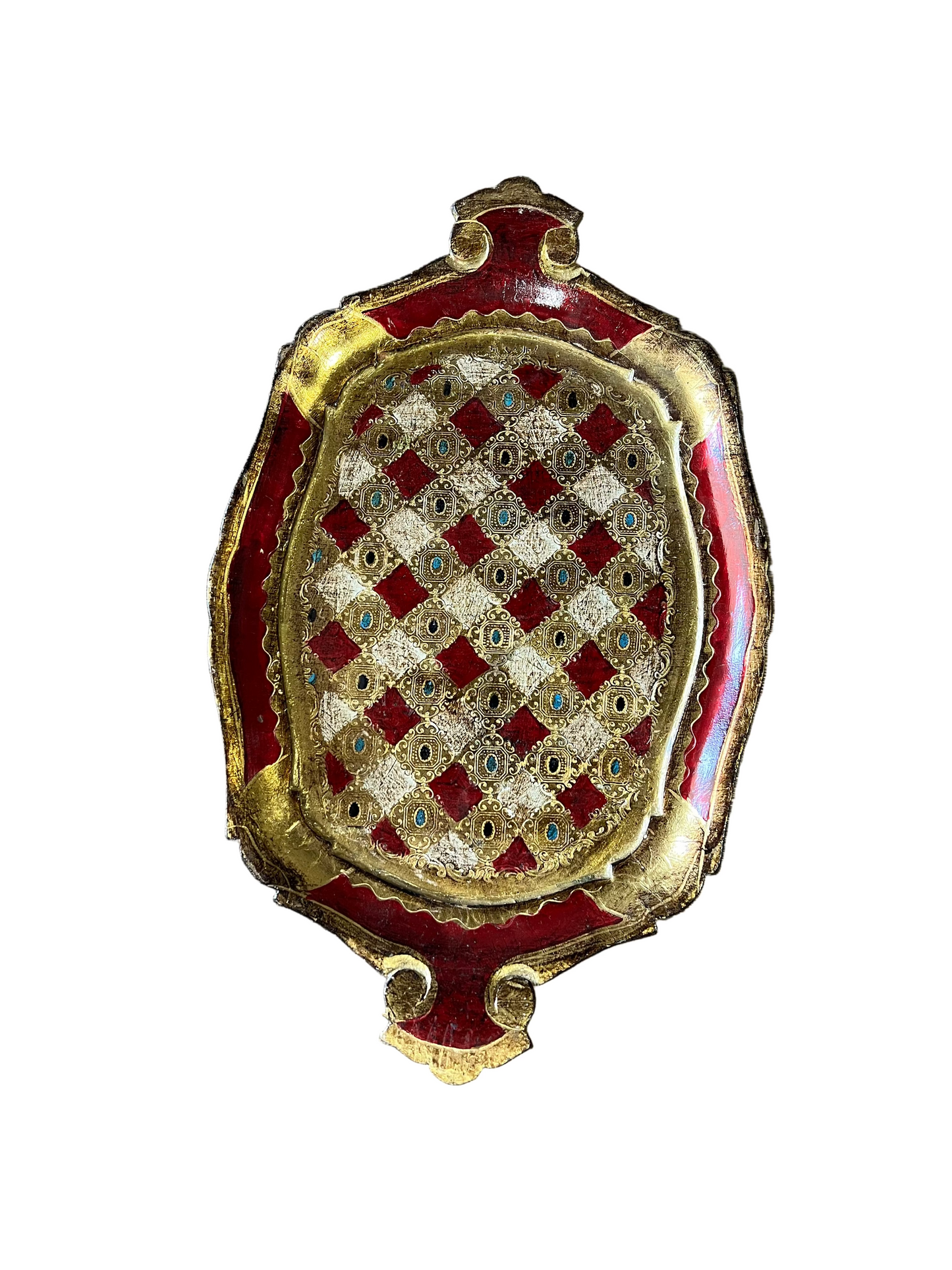 Red Hand Painted Venetian Tray