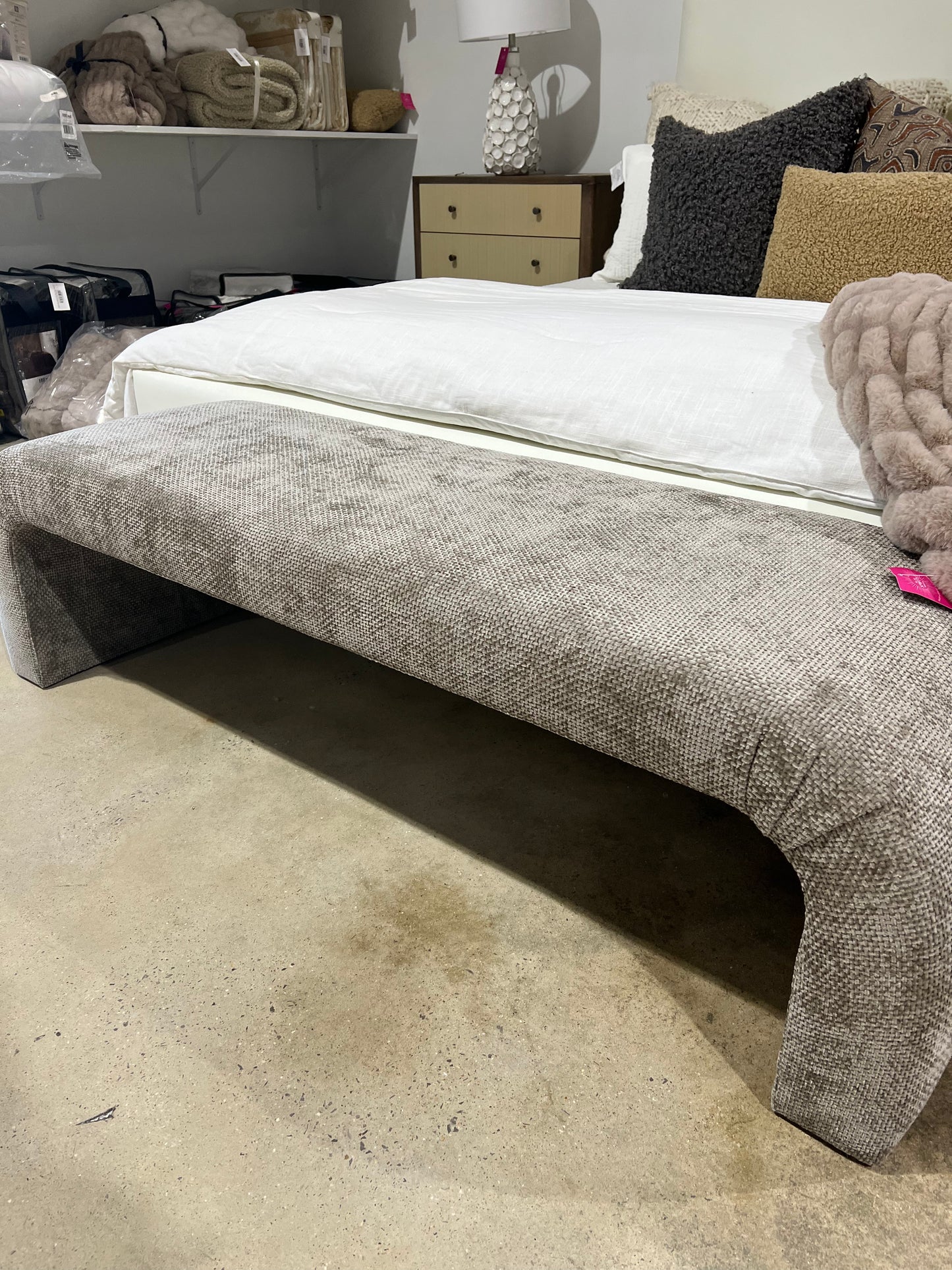 Upholstered Bench, Aiden Cocoa 62"