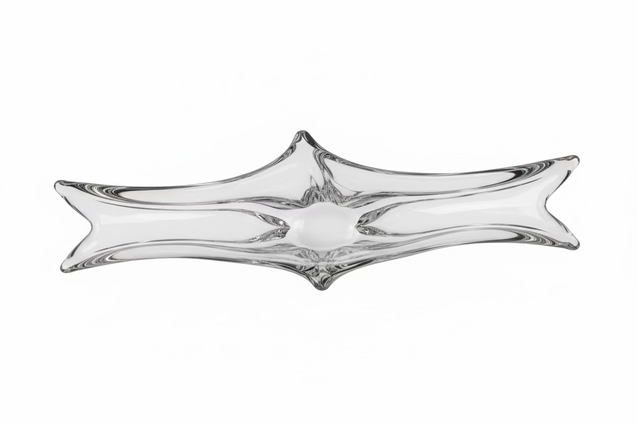 Daum Crystal Centerpiece Bowl - Flame