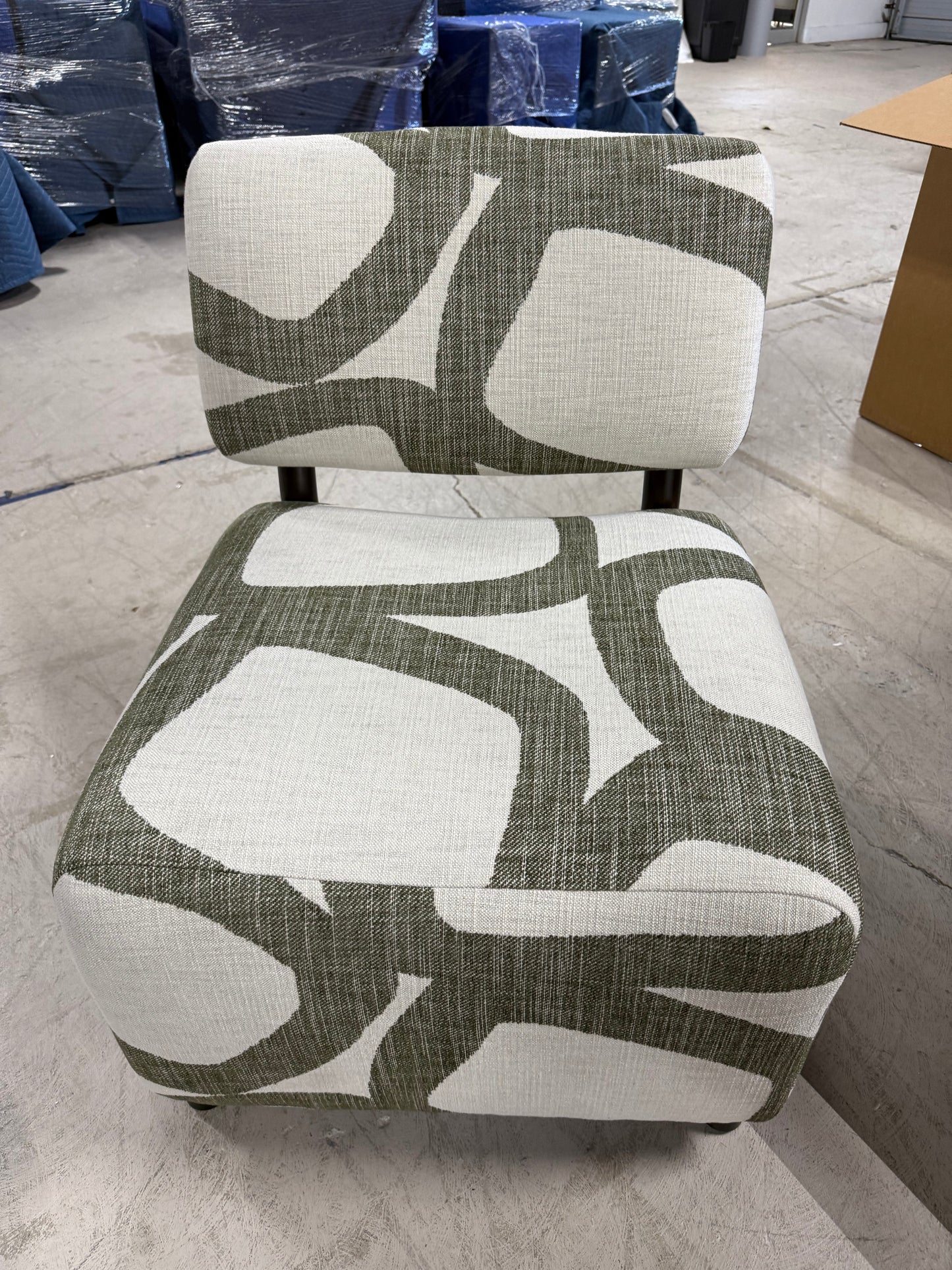 Ella Chair - Keegan Green/Tobacco Wood Finish