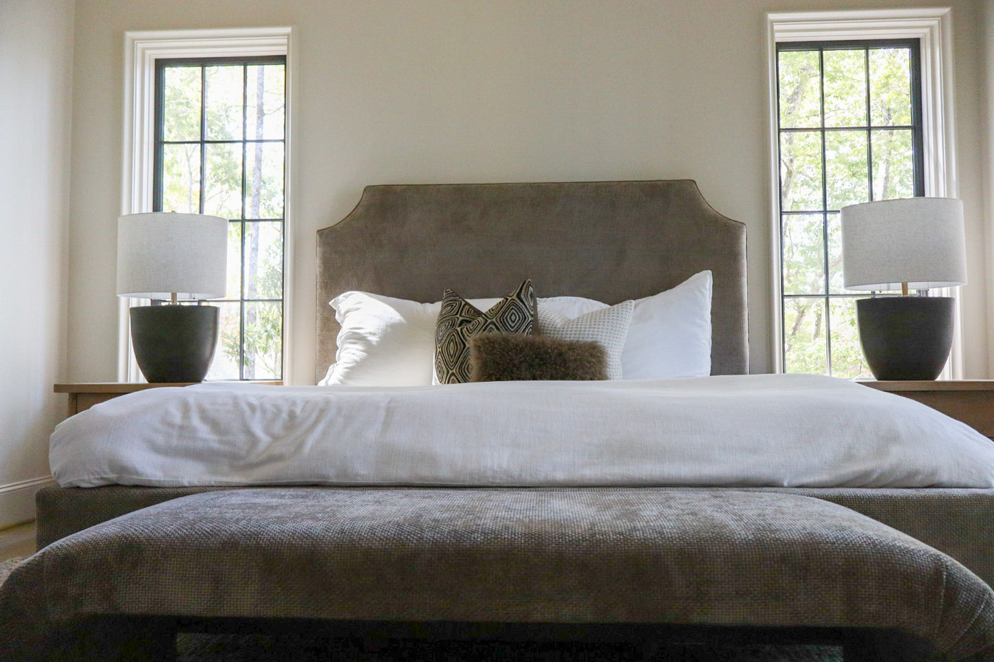 Upholstered Bench, Aiden Cocoa 62"