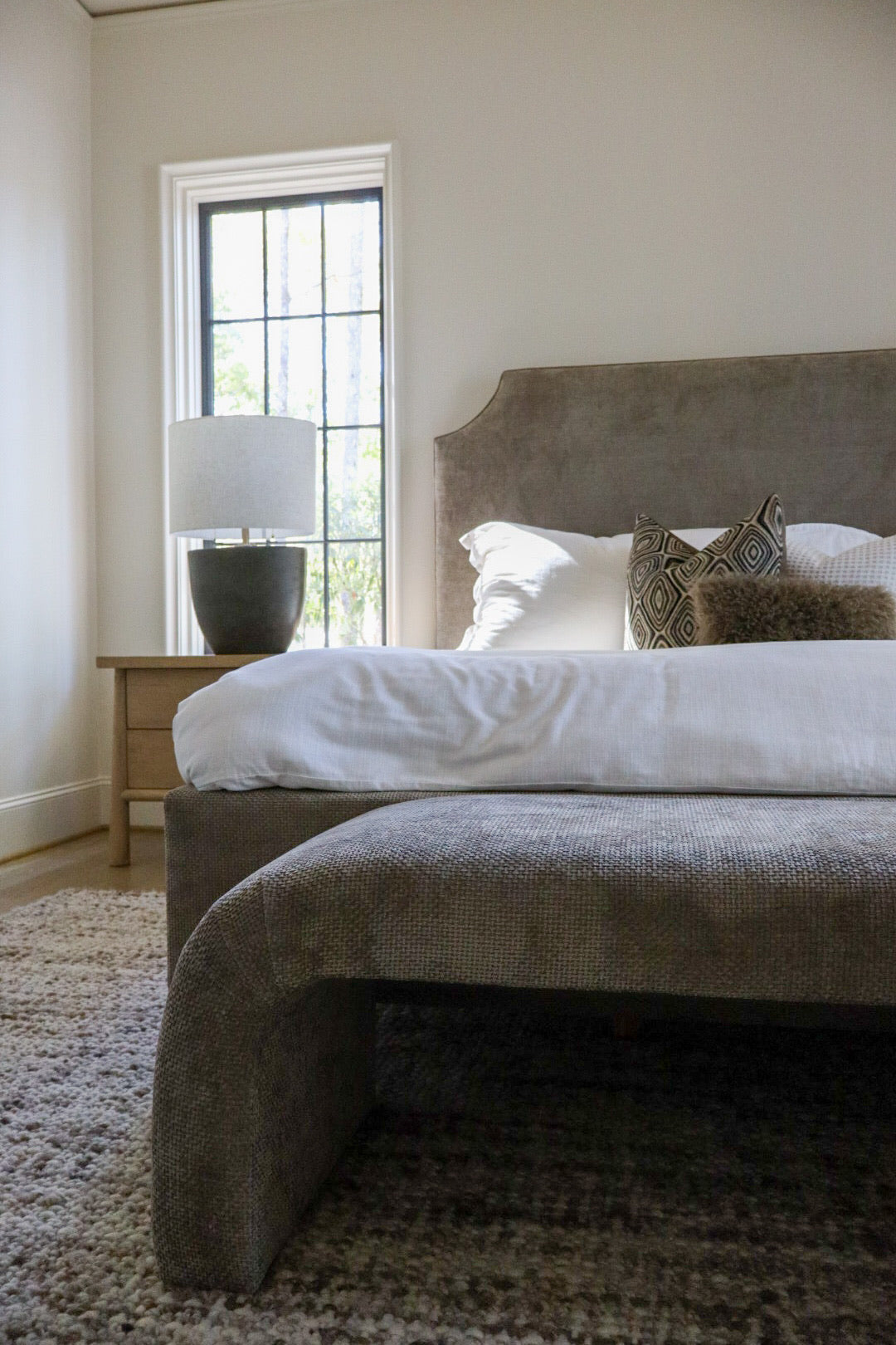 Upholstered Bench, Aiden Cocoa 62"