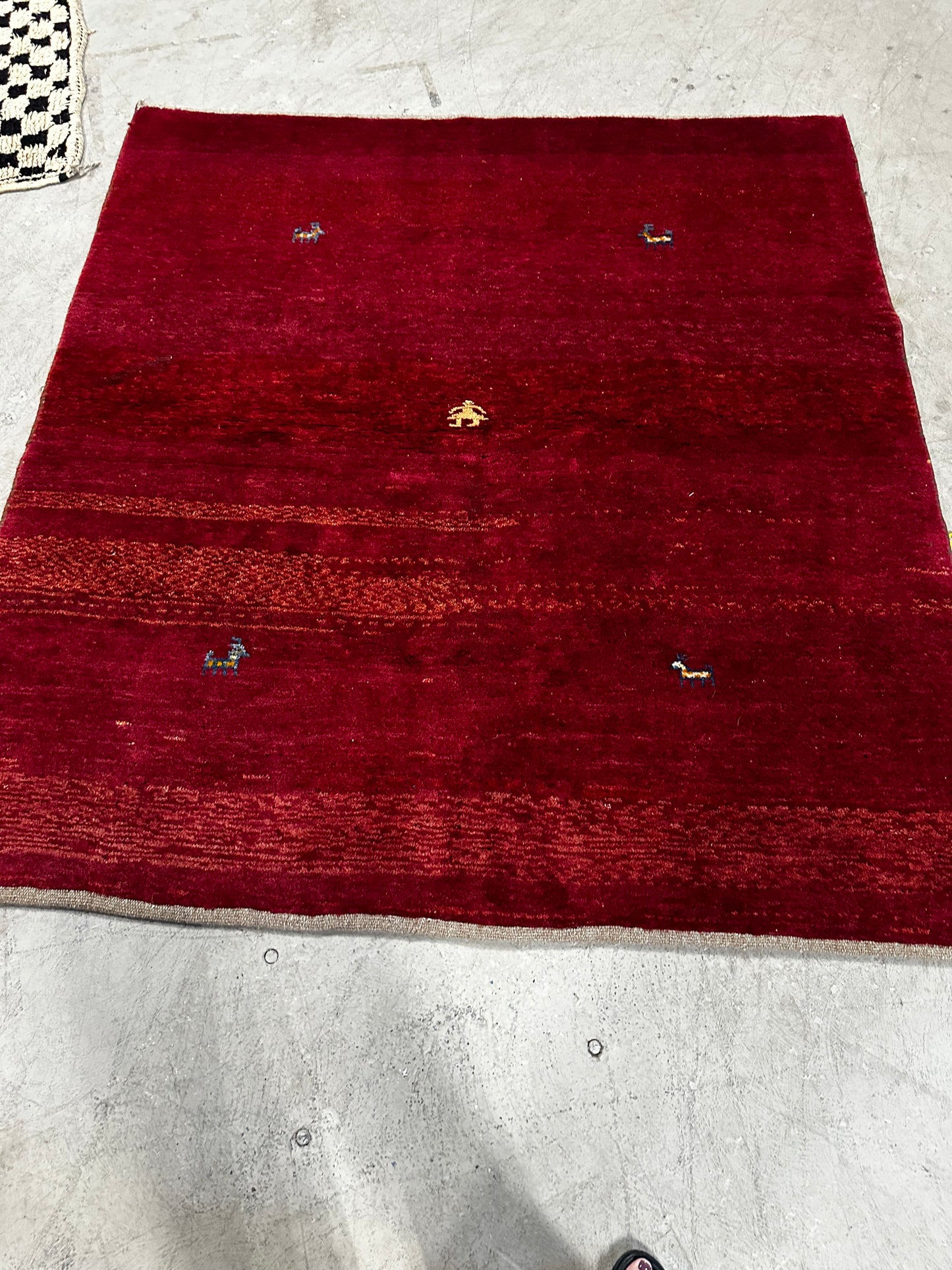 Red Gabbeh Persian rug  5'8 x 6'3