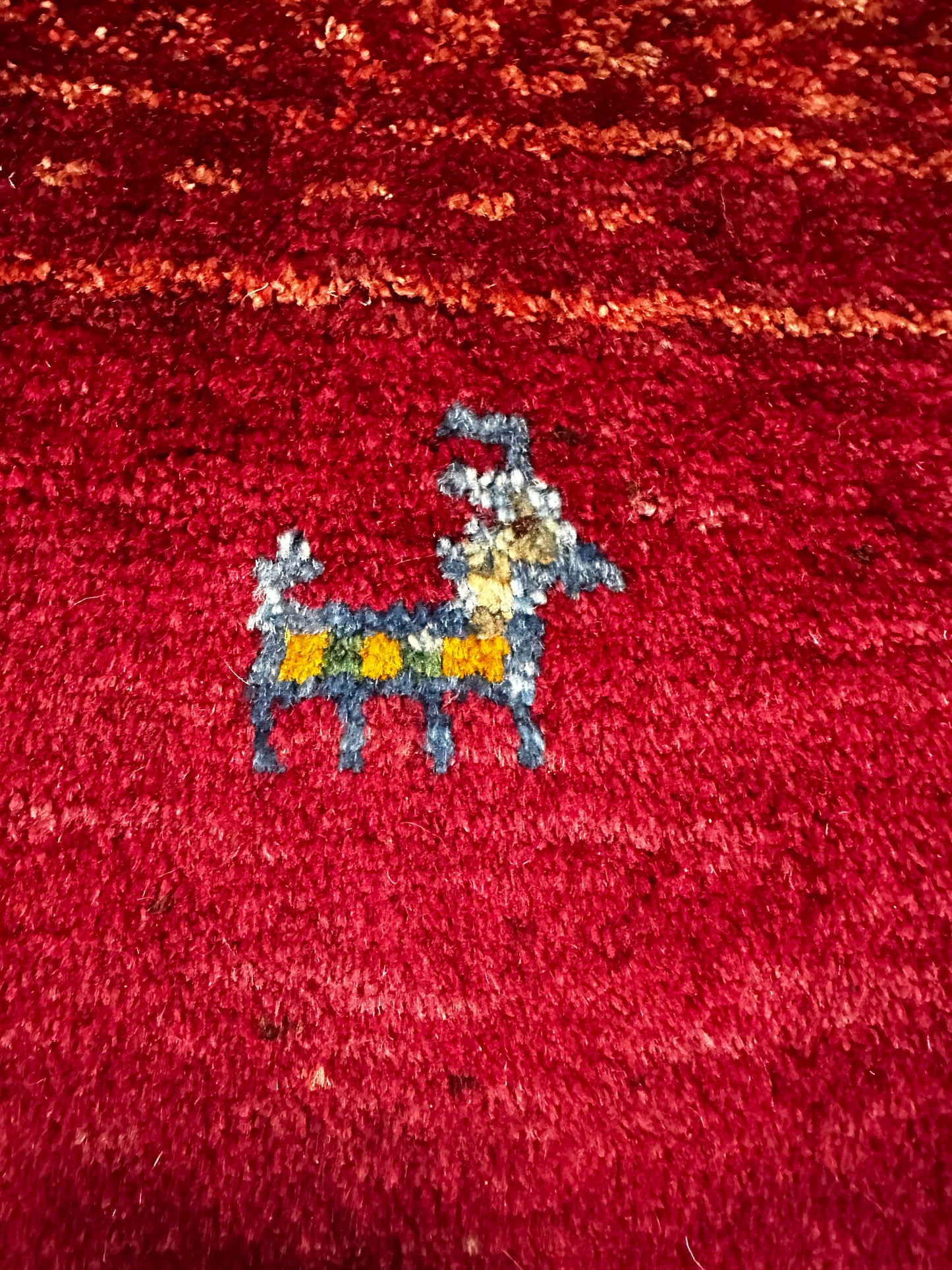 Red Gabbeh Persian rug  5'8 x 6'3