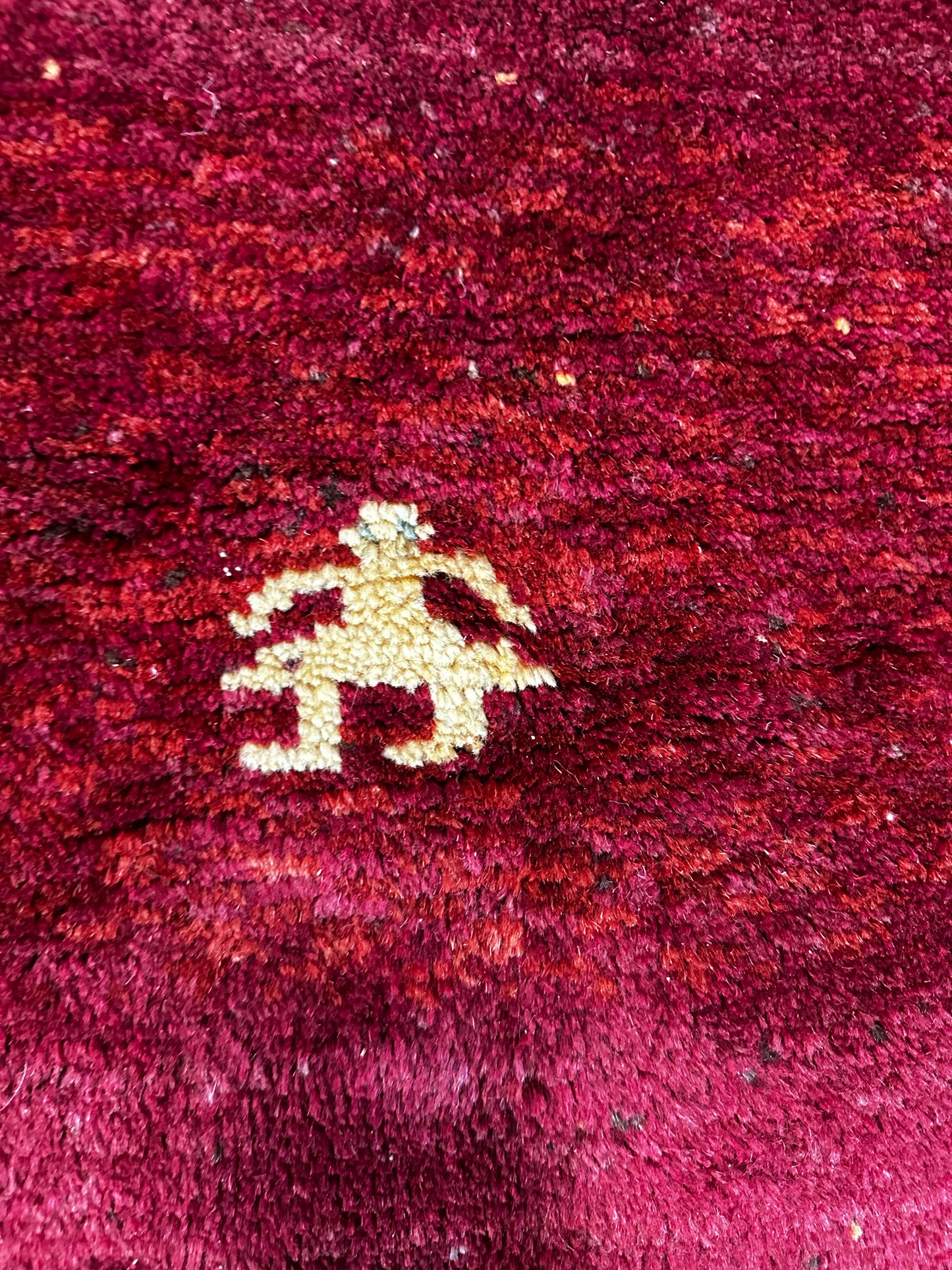 Red Gabbeh Persian rug  5'8 x 6'3