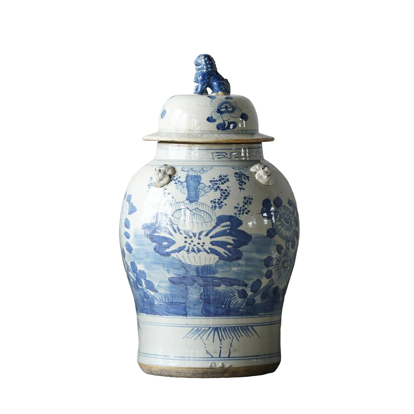 Jingdezhen Hand-Painted Temple Jar with Lotus, Small
