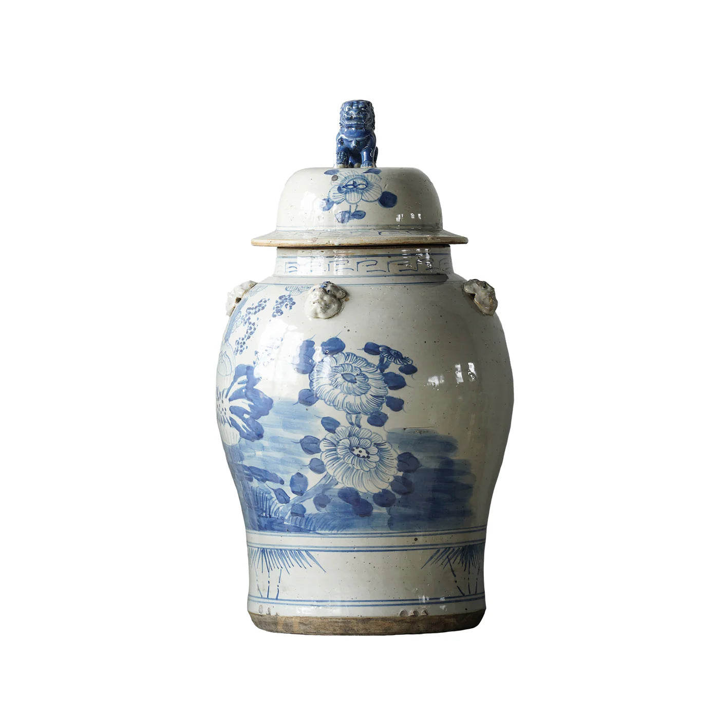 Jingdezhen Hand-Painted Temple Jar with Lotus, Large