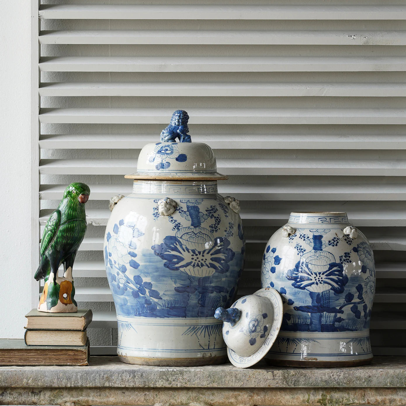 Jingdezhen Hand-Painted Temple Jar with Lotus, Small
