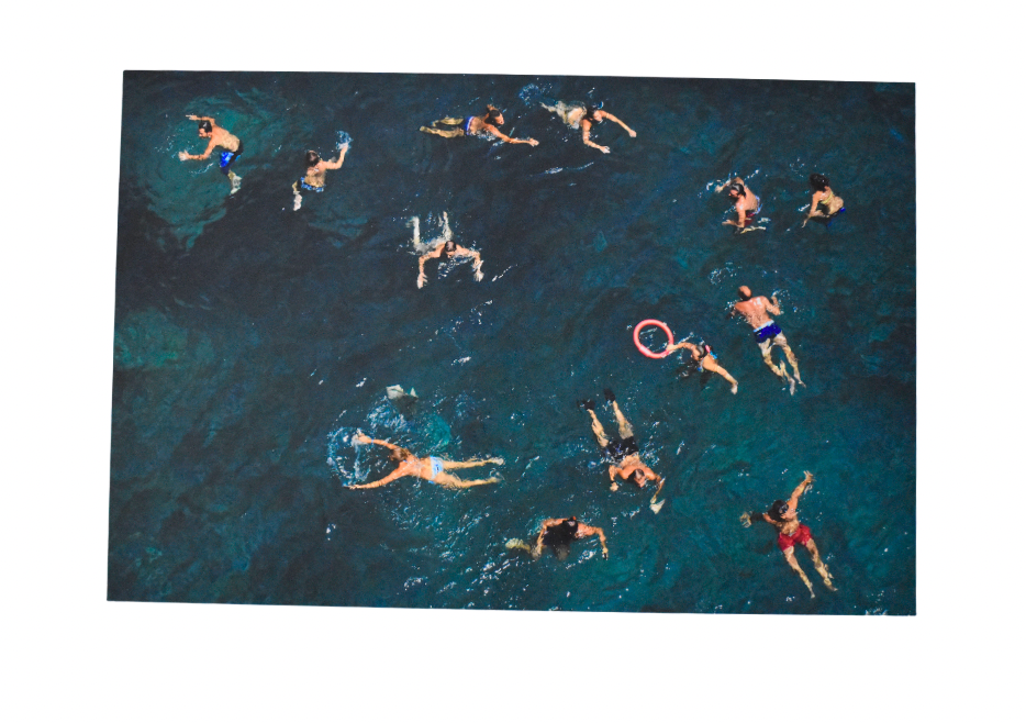 Blue Water Swim. 60"w x 40"h