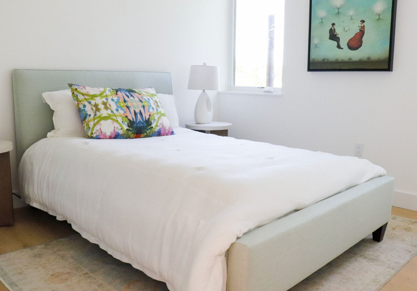 Upholstered Queen Bed Turbo Rain