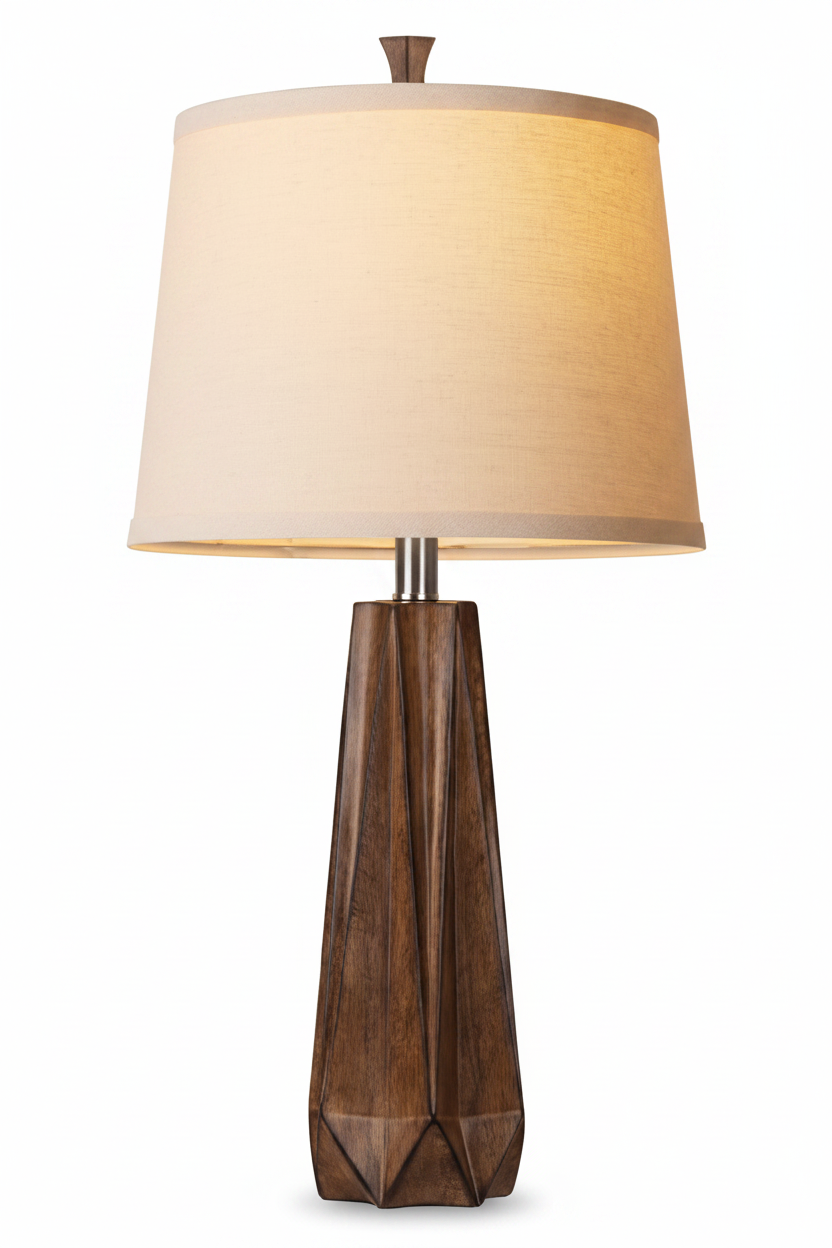 Brown Geometric Table Lamp